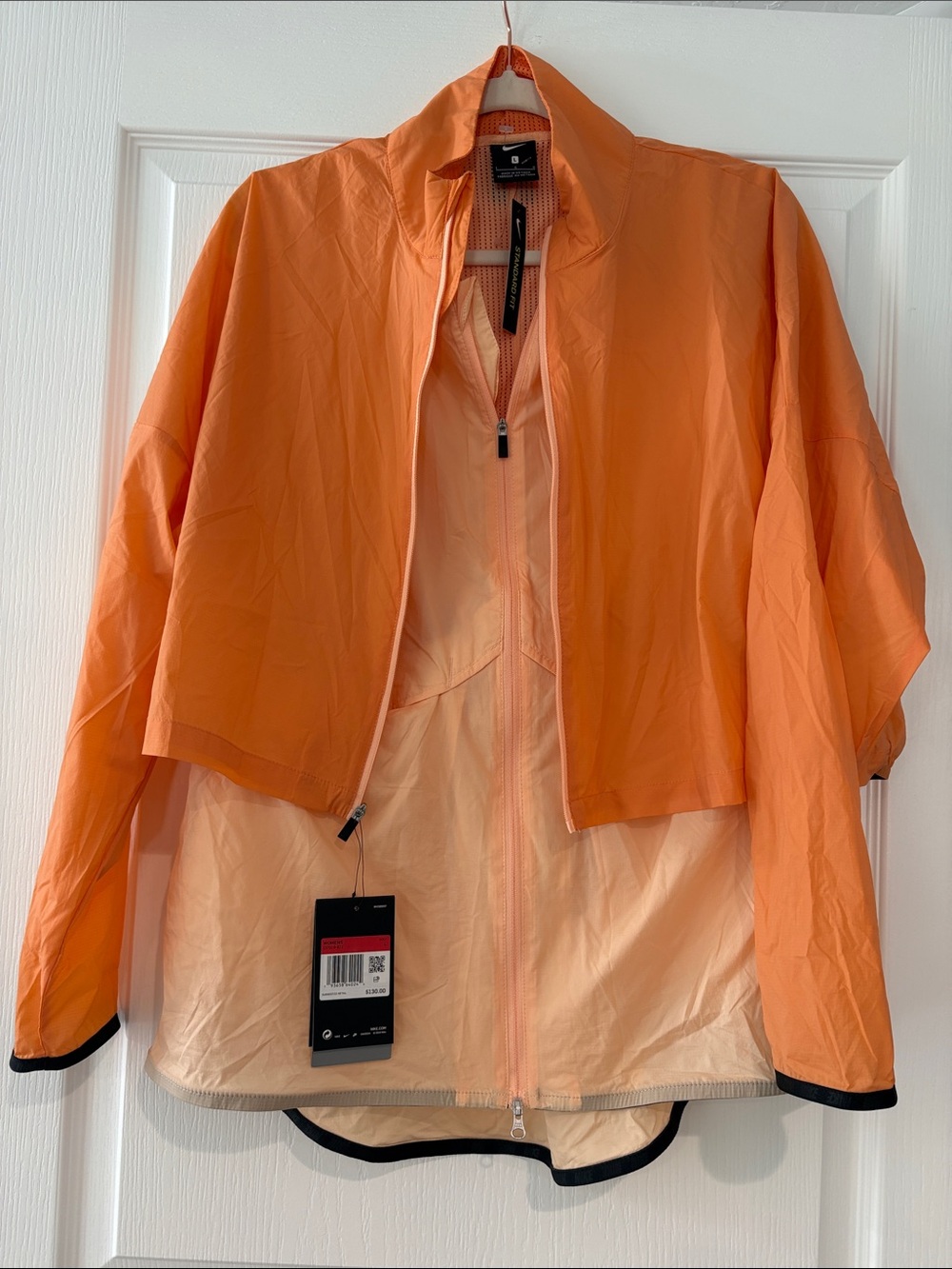 Nike Orange Women's Layered Wind Jacket